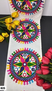 Hecho a medida en bordes con curvas de ancho delgado diseñado con cordones bordados de trabajo Zari para prendas y para fines de reventa. - Product Image 5