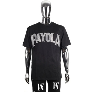 เสื้อยืดผู้ชายลายคริสตัลติดเพชรแบบรีดร้อน หลายสี เสื้อยืดโอเวอร์ไซส์ผ้าฝ้ายสำหรับผู้ชาย - Product Image 5
