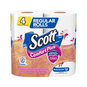 Scott ComfortPlus Toilet <b>Paper</b>, Regular <b>Roll</b>, 4 <b>Rolls</b>, Bath Tissue - Product Image 1