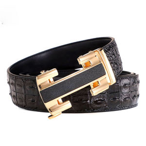 The Latest Automatic Buckle <b>Black</b> Fashion Designer Casual Crocodile Men Leather <b>Belt</b> With Custom Logo - Product Image 6