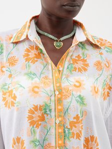 Colorful Cotton Cover-Up by the <b>Pool</b> White Shirt with Yellow Marigold Embroidery Sexy Casual A-Line Summer Eco-Friendly Dress - Product Image 4