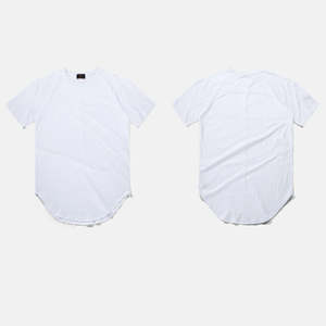 Wholesale <b>Men's</b> Slim Fit <b>Curved</b> <b>Hem</b> Scoop Bottom Breathable Casual <b>T</b>-<b>Shirt</b> New Arrival Polyester/Cotton - Product Image 2