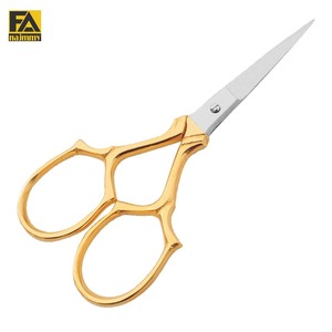 Ciseaux à poignée fantaisie fabriqués avec des cisailles à moitié plaquées or en acier inoxydable 3.5" - Product Image 1