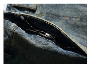 Shorts de Mezclilla Lavada de Cintura Alta para Hombre, Color Sólido, Secado Rápido, 180g, Cintura Elástica - Product Image 3
