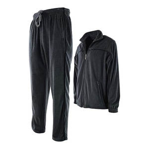 Ensemble de survêtement 2 pièces tendance pour l'hiver, tenue en coton épais et chaud avec pantalon de jogging assorti, vêtements de sport élégants, anthracite - Product Image 1