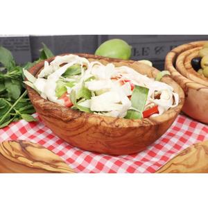 Deep Oak Wooden Salad Bowl for <b>Fresh</b> Veggie Mix <b>Fruit</b> and Table Display - Product Image 3