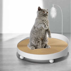 Gros interactif grand boussole chat griffoir remplaçable carton ondulé Base en plastique durable mural sisal chat - Product Image 1