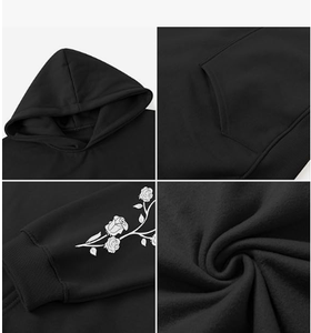 Rose <b>Winter</b> Digital Printing Aesthetic Japanese Cool Oversized Trendy Streetwear Pullover Hoodie for Men - Product Image 5