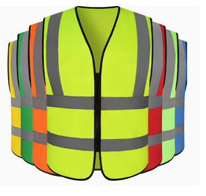Custom logo Polyester Two Tone Workwear Hi High Vis Work Reflective Clothing Mesh Safety <b>Vest</b> With logo for Men's - Product Image 5