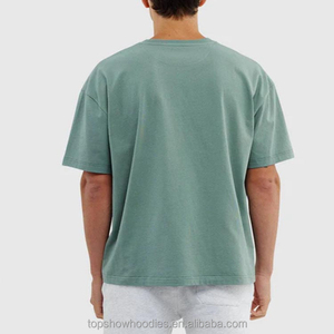 OEM Personnalisé Tricoté Goutte Épaule Fabricant Logo Personnalisé Uni Surdimensionné Coton Blanc Lourd Boxy Tee shirt pour Hommes - Product Image 3