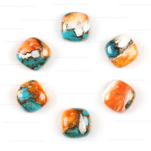 Quartz cuivre huître épineuse naturelle 10x10mm coussin pierre précieuse en vrac fabrication de bijoux fournisseur indien - Product Image 6