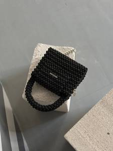 Sac Hobo en plastique perlé ivoire fait à la main sac à main moderne | Durable Portable grande capacité sac à bandoulière utilisation garde-robe - Product Image 2