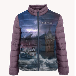 Chaqueta acolchada de plumón para hombre con LOGOTIPO personalizado 2023 de alta calidad, chaquetas acolchadas de gran tamaño lisas de gran tamaño para invierno - Product Image 1