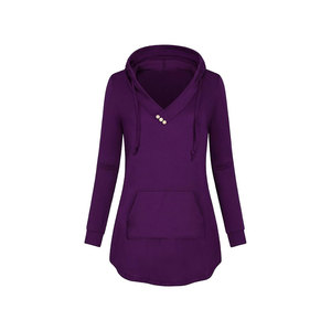 Vêtements pour femmes Robe à capuche Loose Solid Long Sweats à capuche pour femmes - Product Image 3