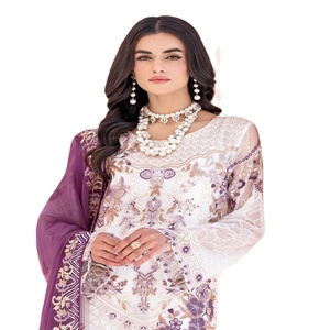 Bordado pesado de lujo Ramsha Vol 2017 vestido de novia paquistaní Lehnga Choli Salwar Kameez colección de gasa para ropa de fiesta entera - Product Image 1
