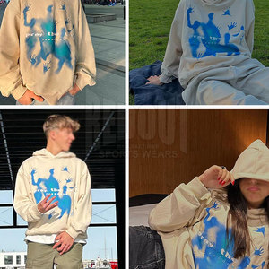 เสื้อฮู้ดทรงหลวมพิมพ์ลายโลโก้ของคุณเอง - Product Image 6