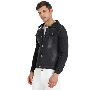 Vente de gros Jeans de qualité supérieure Vestes en jean stylées Veste en jean en coton pour homme Veste en jean décontractée avec impression de logo personnalisé pour hommes - Product Image 4