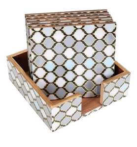 Sous-verre imprimé émaillé en MDF moderne fait à la main support élégant motif carré bloc de papier en métal personnalisé GM IMPEX BEER - Product Image 6