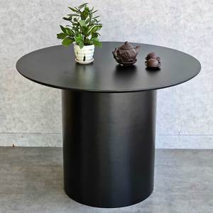 BA68180 100cm Round <b>Dining</b> <b>Table</b> Black Painted Rubberwood Convertible Wooden Furniture for Home or Hotel Use Assembled - Product Image 4
