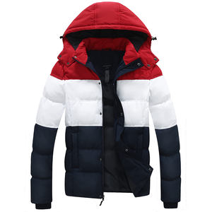Manteau à capuche d'hiver en nylon pour hommes, chaud et léger, avec logo personnalisé, vestes à capuche en duvet de bulles - Product Image 1