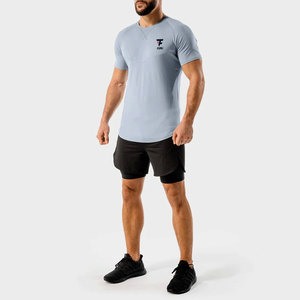 Vente chaude T-shirt de sport pour hommes Style athlétique avec logo imprimé personnalisé de haute qualité 100% coton motif solide vêtements de sport coupe ajustée - Product Image 3