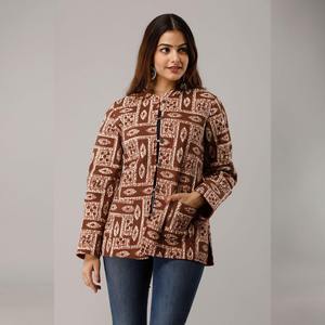 Floral <b>Quilted</b> Ladies Bomber/Vintage Coat Soft Fabric <b>Jacket</b> 3 Seasons - Product Image 1