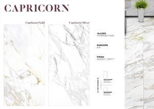 Carreaux de porcelaine émaillée or Capricorne design italien moderne pour villas et écoles - Product Image 2