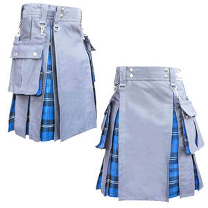 Kilt utilitaire écossais de haute qualité pour hommes avec sangles en cuir à fermeture logo personnalisé pour hommes - Product Image 4
