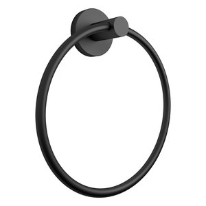 FELCE PLUS Porte-serviettes mural noir mat FP70 14, anneau 19,3x15,2x5,5cm, accessoires de salle de bain et toilettes - Product Image 1