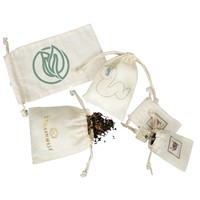 Pochette d'emballage pour bijoux en coton imprimé personnalisé, écologique, avec logo, pour bagues, colliers, rouges à lèvres, parfums - Vente en gros