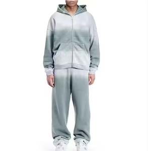 ชุดวอร์มผู้ชายแบบมีฮู้ด สไตล์ลำลอง สีพื้น ล้างสีแบบ Acid Wash ผ้าฝ้าย 100% คุณภาพสูง สำหรับฤดูหนาว - Product Image 1