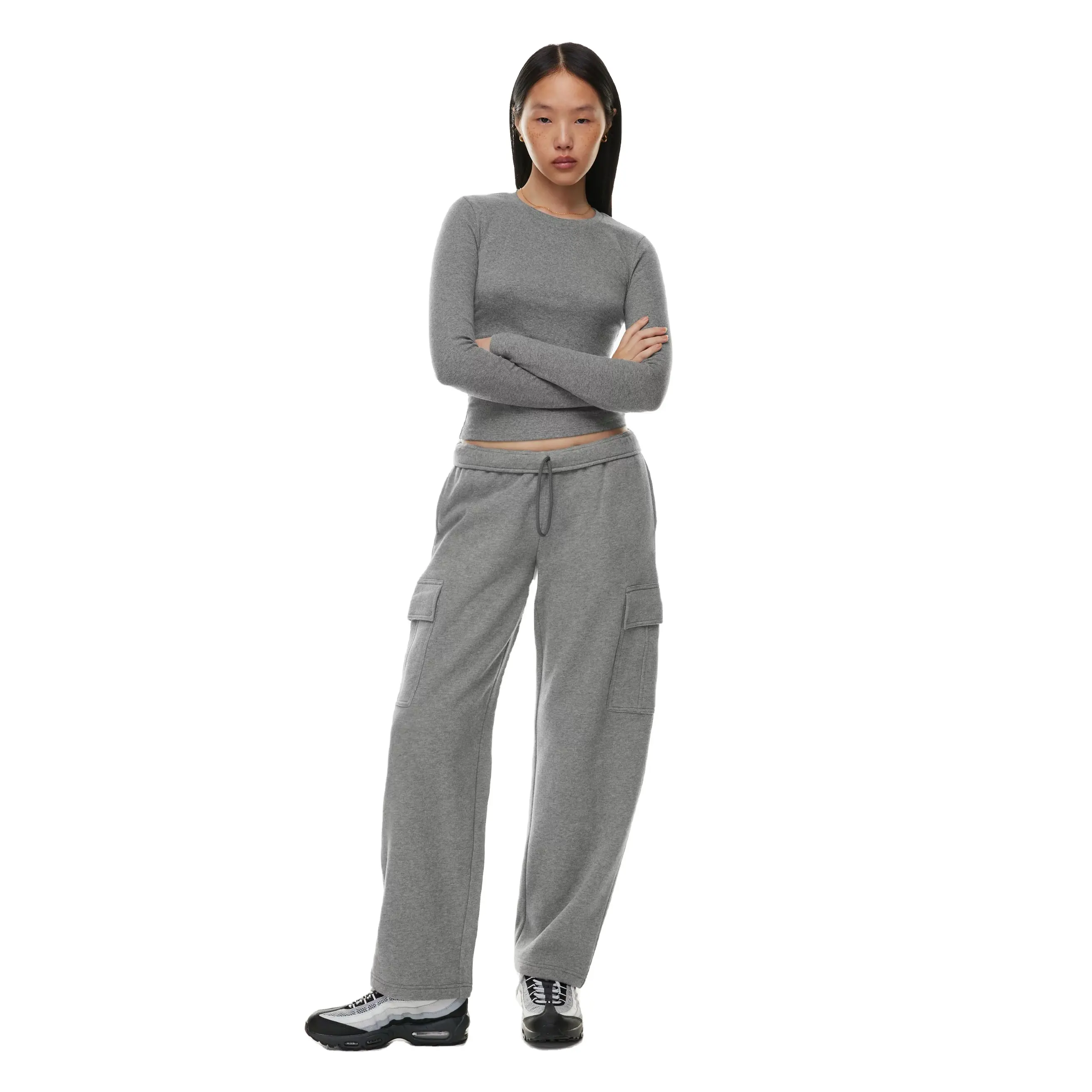 सबसे अच्छा गुणवत्ता पॉलिएस्टर कपड़े शांत देखो के लिए विभिन्न रंगों में जेब Drawstring के साथ कार्गो पतलून पैंट महिलाओं