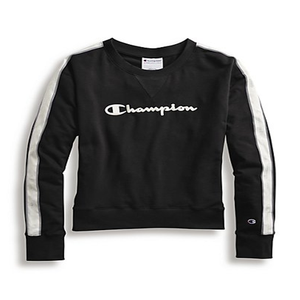 Felpa Crop in Seta Anti-Pilling Nera Taglia Large da Donna For Champion Heritage Fleece Crew - Product Image 4