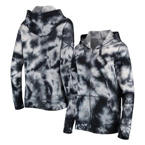 Sudadera con capucha acolchada para hombre al por mayor, Jersey de invierno cómodo con estampado teñido anudado y Cuello acolchado y logotipo personalizado de secado rápido - Product Image 3