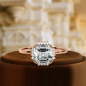 Anillo de Compromiso con Diamante Cultivado en Laboratorio de 1 Quilate, Estilo Halo de Racimo, Anillo de Boda, Anillo de Propuesta, Anillo Nupcial de Racimo con Certificado IGI - Product Image 4