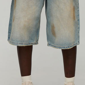 Pantalones Cortos Vaqueros para Hombre, Ajuste Relajado y Transpirable, Precio al por Mayor, Servicio OEM, Precio Económico 2026, Ropa Casual, Ajustables, con Dobladillo Deshilachado - Product Image 4