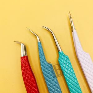 Nouvelles pinces à épiler isolantes pour extensions de cils en vison, pinces à épiler courbées pour cils, en acier inoxydable durable, offres avec logo - Product Image 4