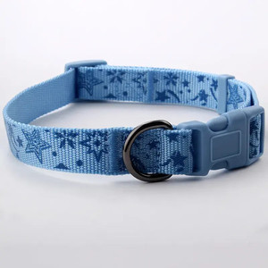 2023 meilleure qualité Nylon sangle collier de chien Breakaway caractéristique motif imprimé Polyester matériel plume forte laisse pour animaux de compagnie - Product Image 2