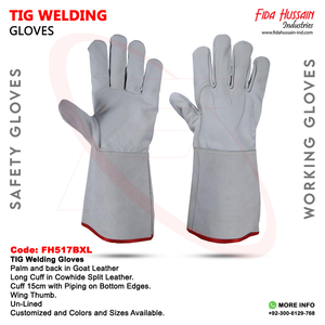 Gants en cuir de chèvre non doublés Durabilité Dextérité Abrasions Résistant aux crevaisons Tig Soudage Travail Gants de sécurité Aile Pouce - Product Image 6