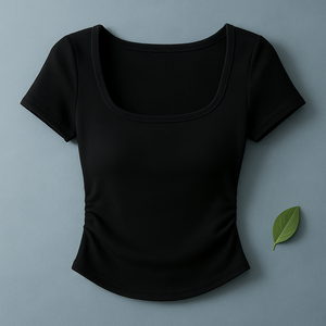 Tops courts personnalisés pour femmes, crop top côtelé, tops courts pour femmes, vêtements d'été pour femmes - Product Image 1