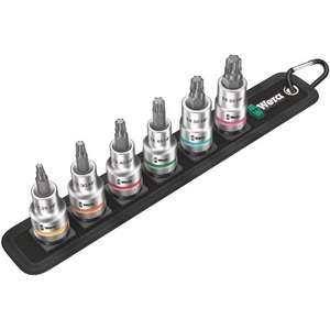 Jeu de douilles à courroie WERA 6 pièces 1/2'' TORX HF Zyklop C3 T25-T55 pour outils d'atelier - Product Image 1