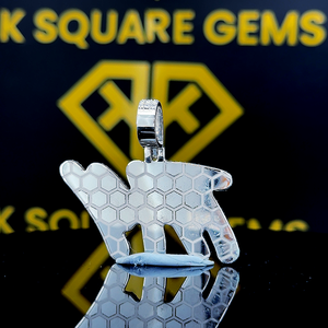 จี้ฮิปฮอปหมายเลขที่กำหนดเอง, กำหนดตัวอักษรของคุณ, จี้ฮิปฮอปหมายเลขของผู้ชาย, จี้เพชรโมอิส, เครื่องประดับฮิปฮอปน้ำแข็งออก - Product Image 2