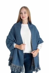 Elegant Women's Winter Wear Stylish Accessory Cozy Wool Breathable Hand Embroidered Solid Pattern Polyester <b>Wrap</b> <b>Shawl</b> - Product Image 4