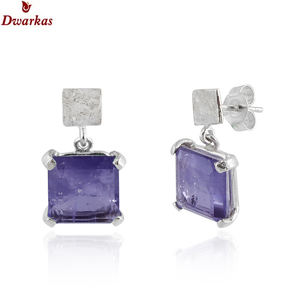 Último diseño promocional hecho a mano 925 plata esterlina doblete Esmeralda cuarzo piedra preciosa textura pendientes para damas y niñas - Product Image 4