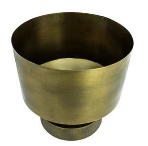 Maceta Decorativa de Hierro Antiguo Resistente al Óxido, Estilo Moderno de Mediados de Siglo, para Interior/Exterior, con Base Elevada - Product Image 2