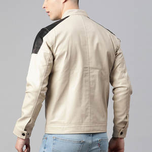 Nouvelle veste en cuir pour hommes de style fabriqué en usine vente en ligne à petit budget veste de motard en cuir pour hommes - Product Image 3