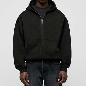Sweat-shirt décontracté pour homme en coton 100% tricoté lourd, coupe ample, respirant, écologique, avec fermeture éclair quart et logo brodé personnalisé - Product Image 4