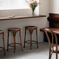 Ensemble de table et de chaises de salle à manger de couleur noyer, meubles de restaurant, ensemble de table ronde avec 4 chaises