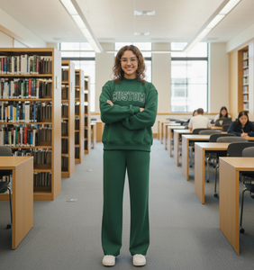 Sweat-shirt pour femmes de haute qualité Gamma Phi Beta Automne Hiver Ensemble long 2 pièces Personnalisable Vintage Uni 100% coton - Product Image 3