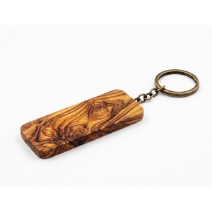 Vente en gros de porte-clés en bois d'olivier personnalisés KCB05, idée cadeau idéale, design artisanal naturel, gravure au laser - Product Image 3